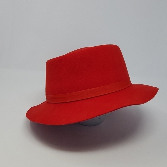 DORFMAN PACIFIC CO. DPC RED HAT 100% WOOL RED RIBBON ACCENT WOMEN SIZE MEDIUM - Picture 4 of 12